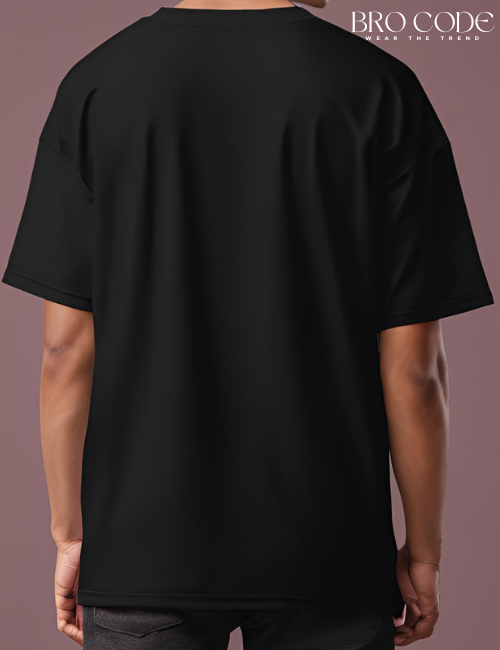 Conqueror drop shoulder black Oversized T-shirt