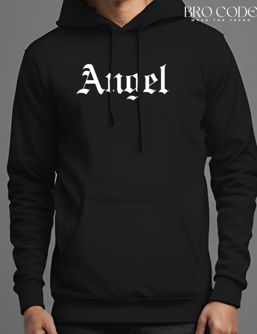 Aesthetic Angel Black color Hoodie