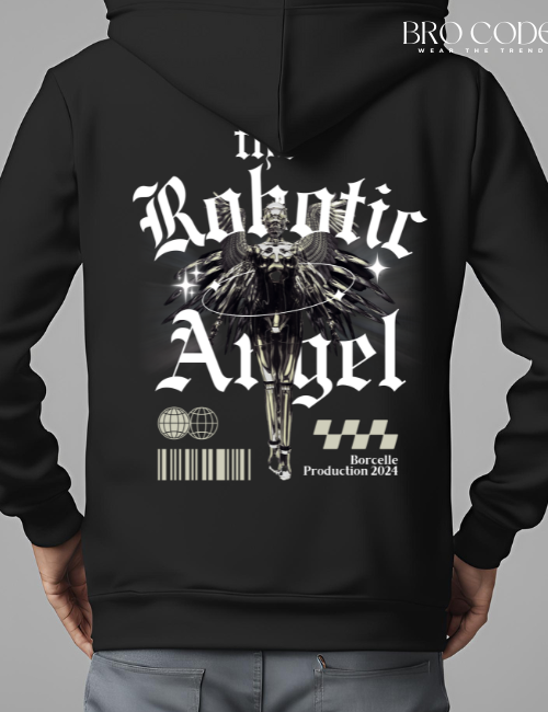 Aesthetic Angel Black color Hoodie