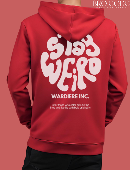 stay wierd trending Red color Hoodie