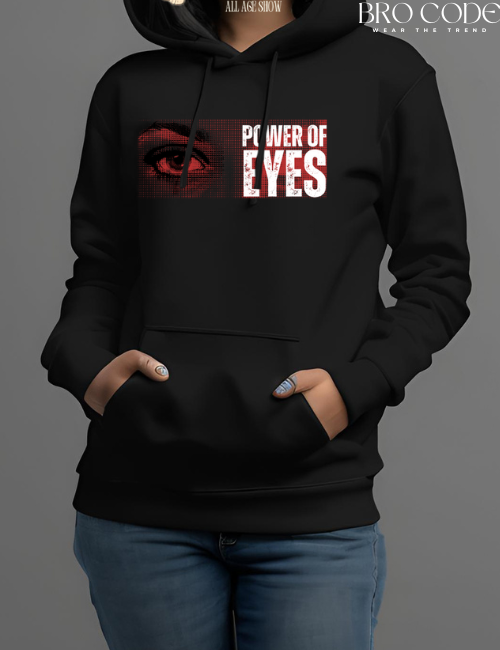 Power of eyes Black color Hoodie | Unisex