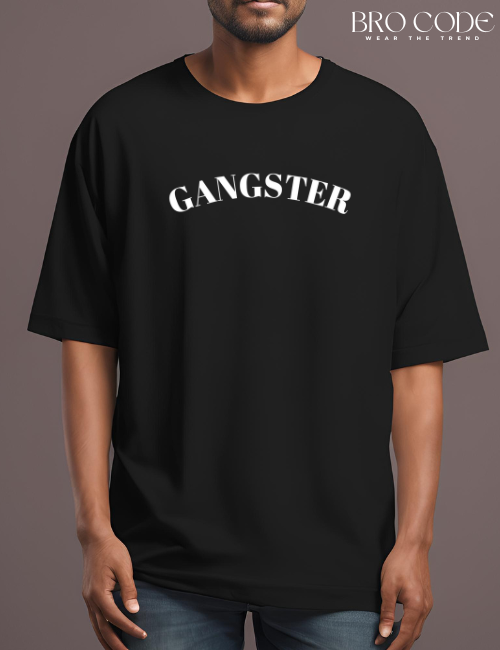 Gangster oversized Black color T-shirt | Unisex