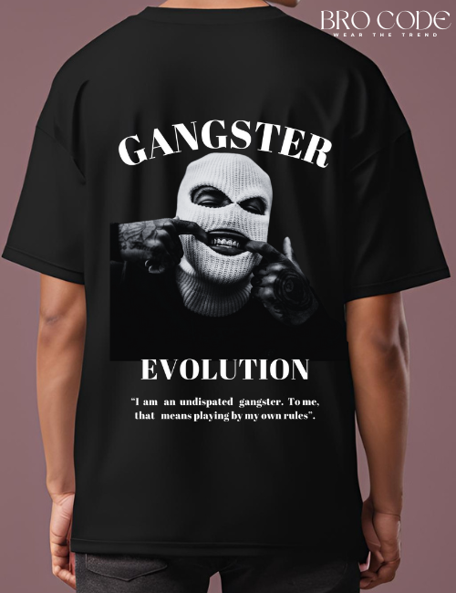 Gangster oversized Black color T-shirt | Unisex