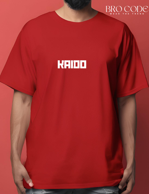 Kaidu Red color Oversized T-shirt | Unisex