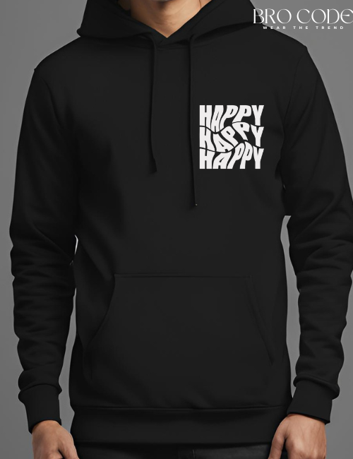 Happy Black color Hoodie | Unisex