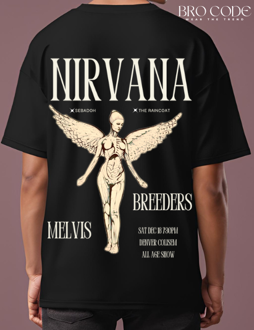 Nirvana Black color Oversized T-shirt| Unisex