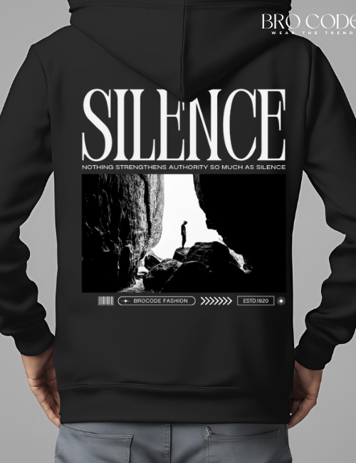 Silence Black color Hoodie branded  | Unisex