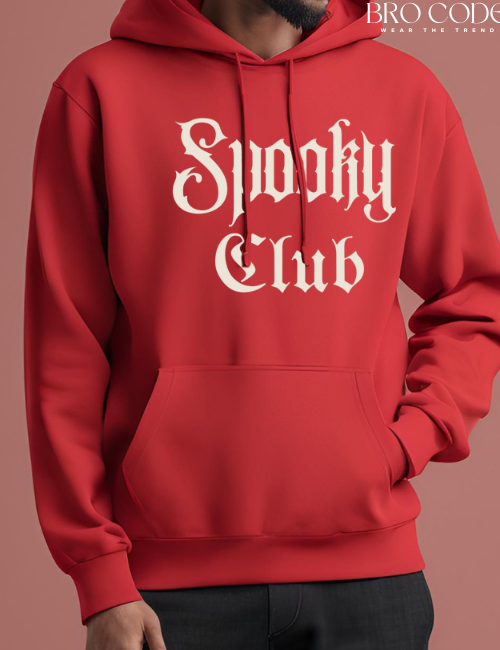 Spooky club Red color Hoodie  | Unisex